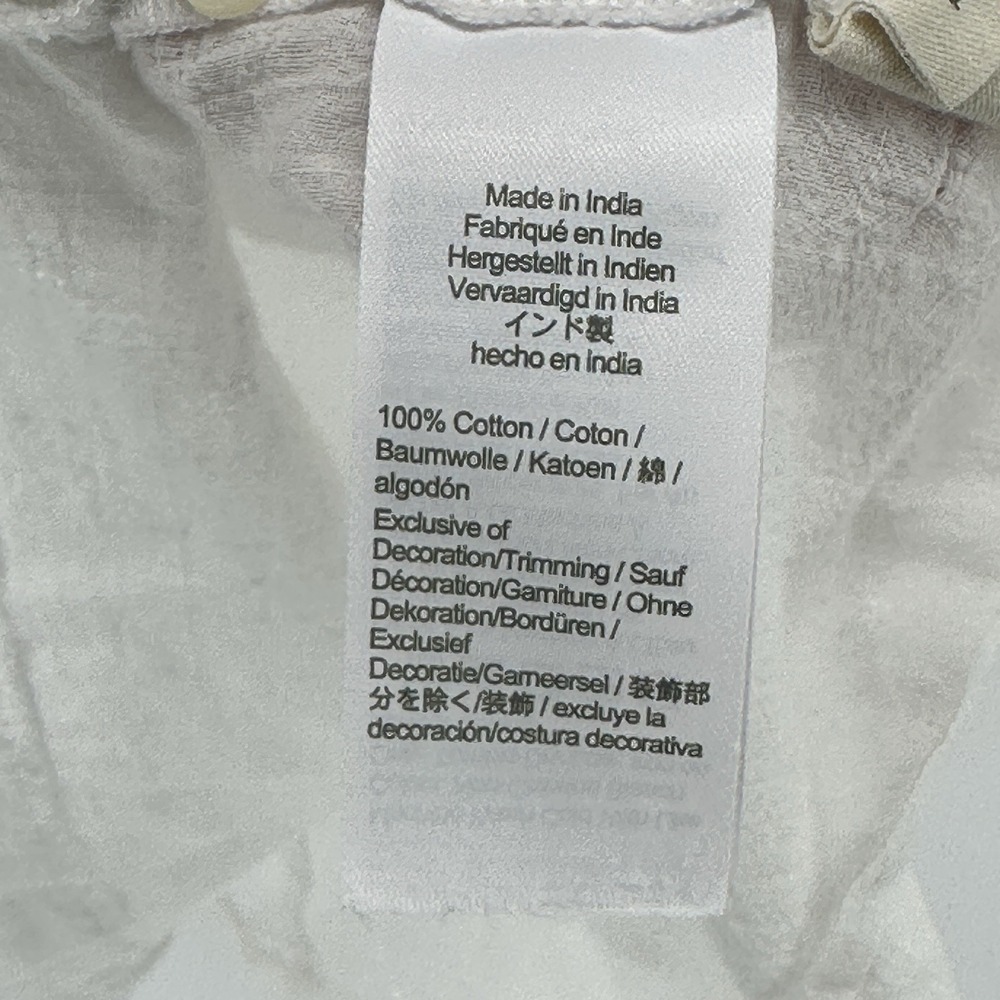 Madewell Women's M Ruffle Sleeve Embroidered Blouse White Sleeveless Top AO002 - Picture 3 of 7